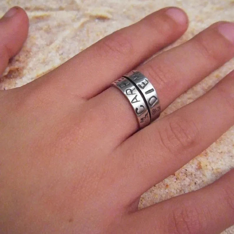 Bague à Message Carpe Diem - Argent Massif