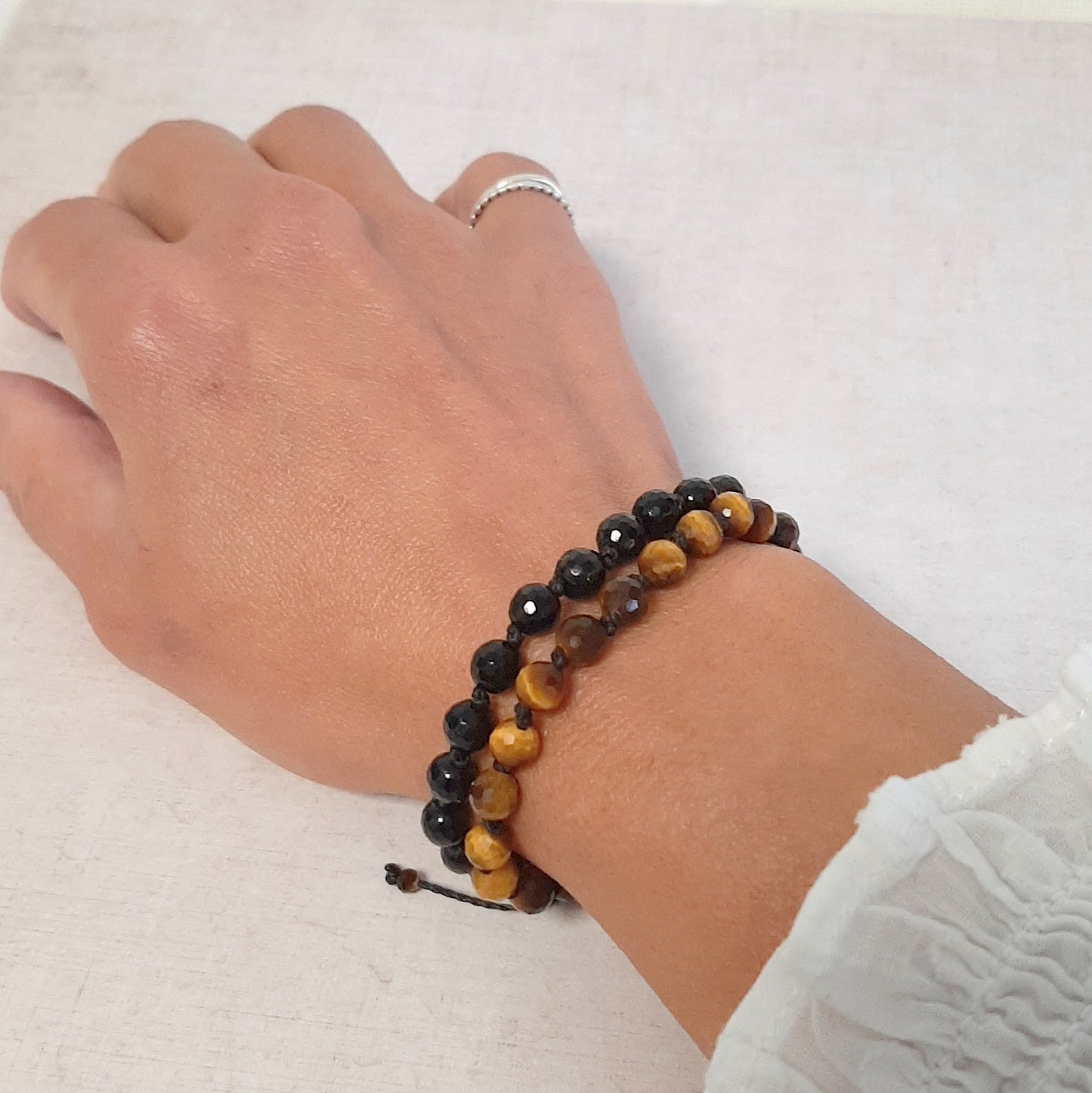 Bracelet artisanal en Œil de Tigre, fait main en France