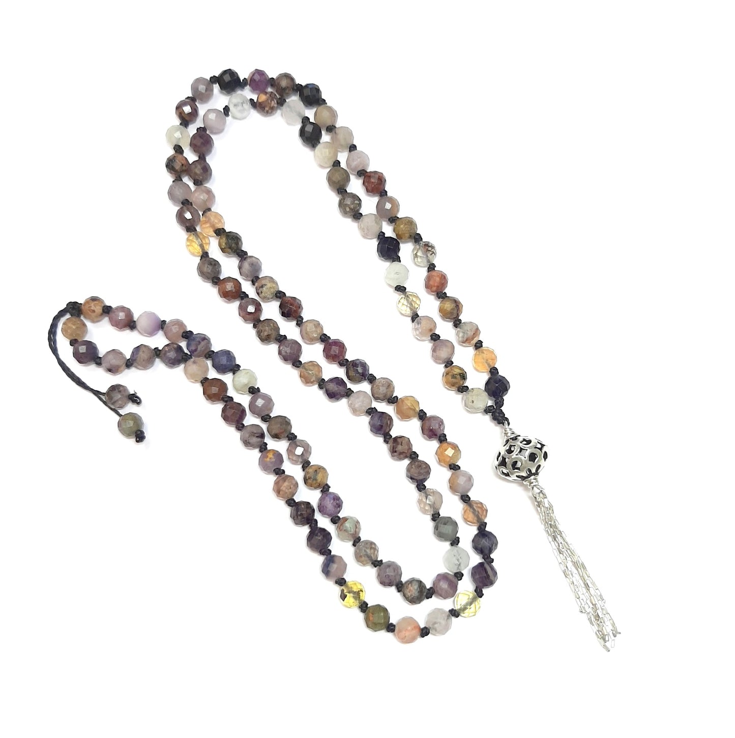 Sautoir Mala Multicolore Pierres Naturelles