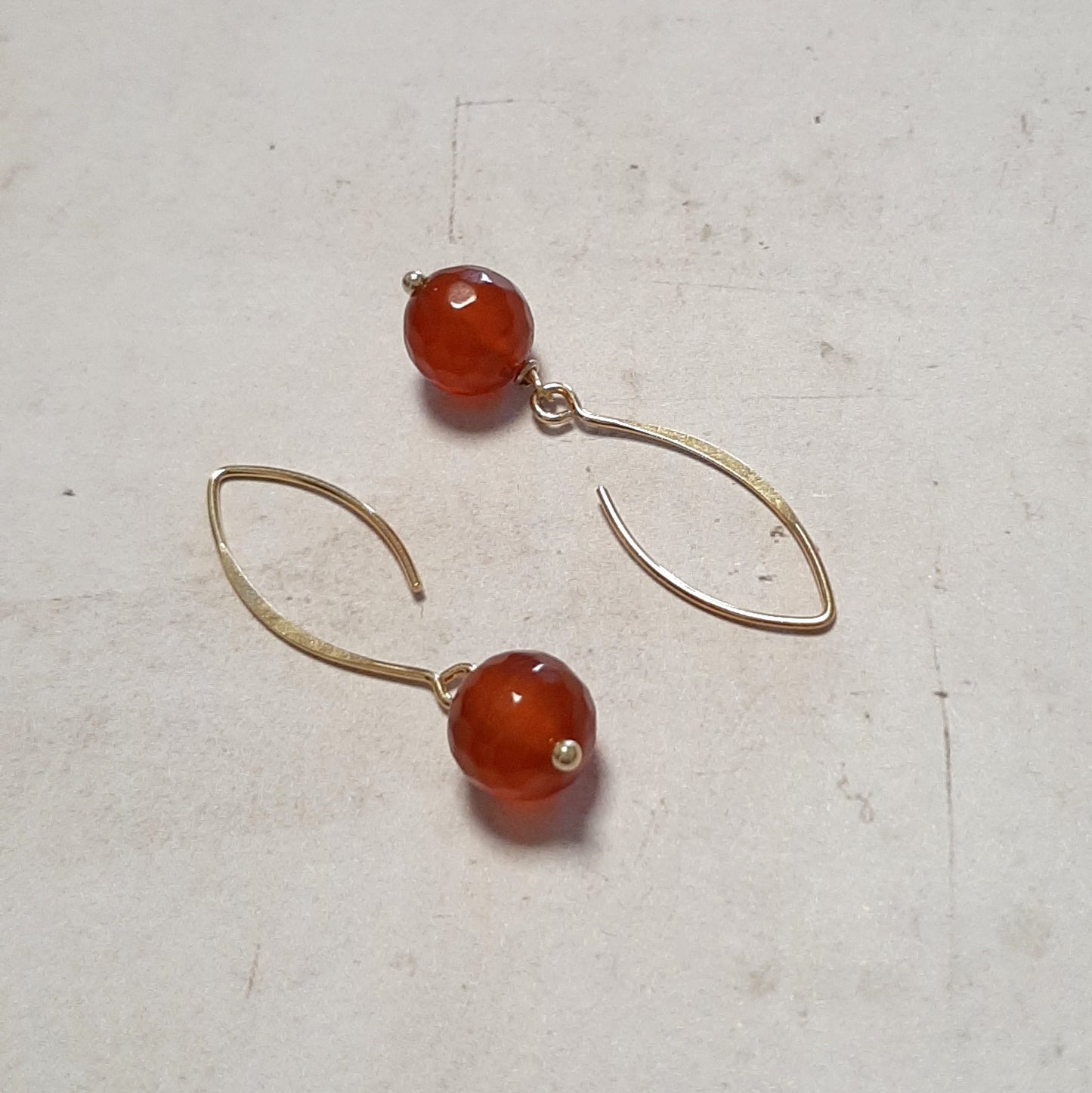 Boucles d'oreilles pierres naturelles et argent 925 doré