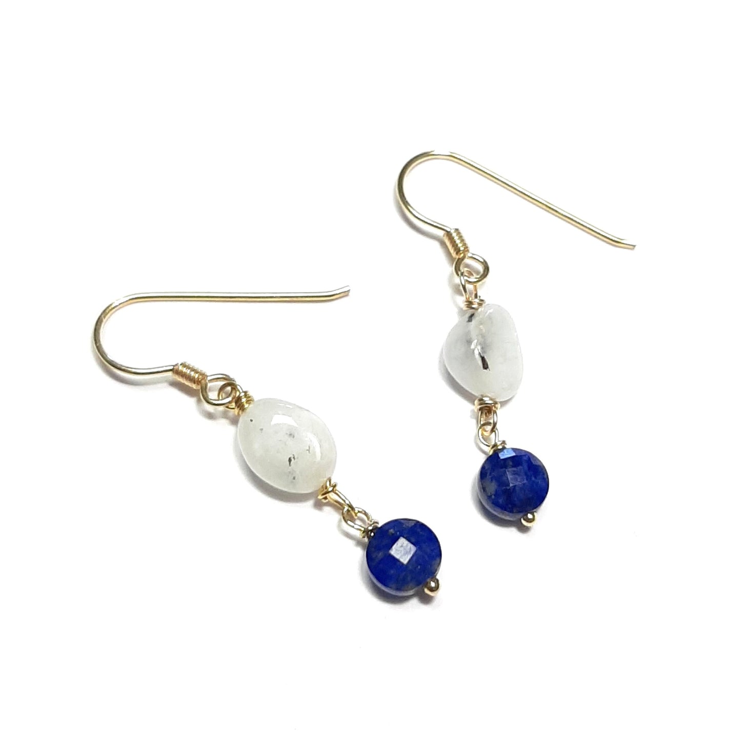 Boucles d’oreilles Pierre de Lune et Lapis-Lazuli