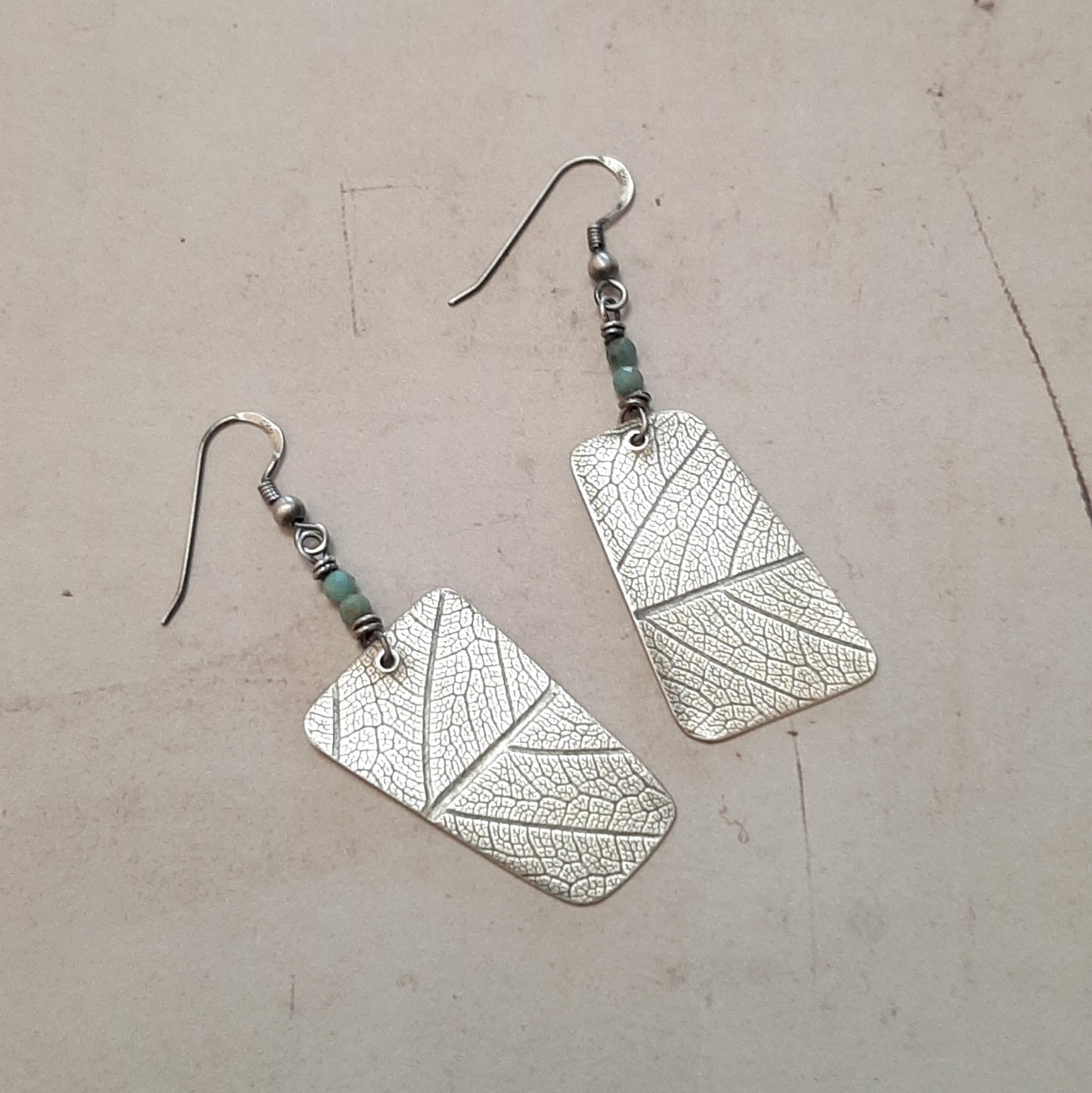 Boucles d'Oreilles Ethniques en Argent Massif et Turquoise