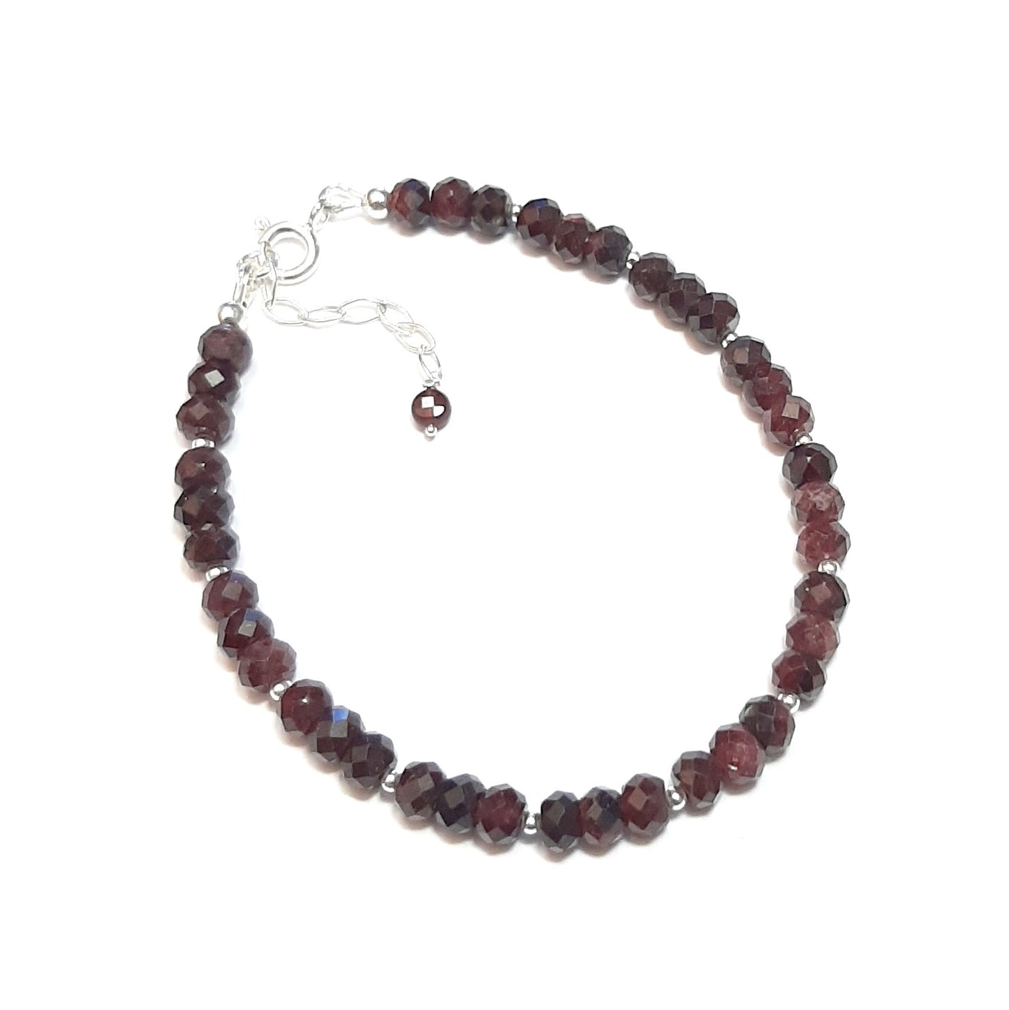 Bracelets fait main en argent sterling et pierres naturelles de grenat