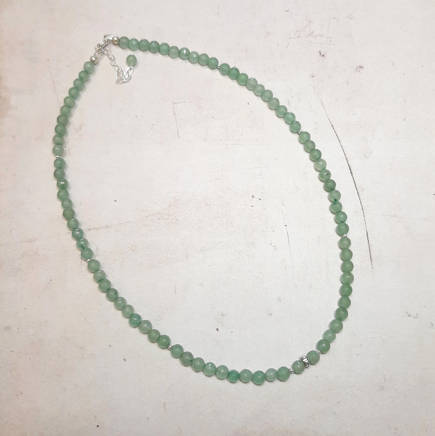 Collier Aventurine Verte et Argent 925