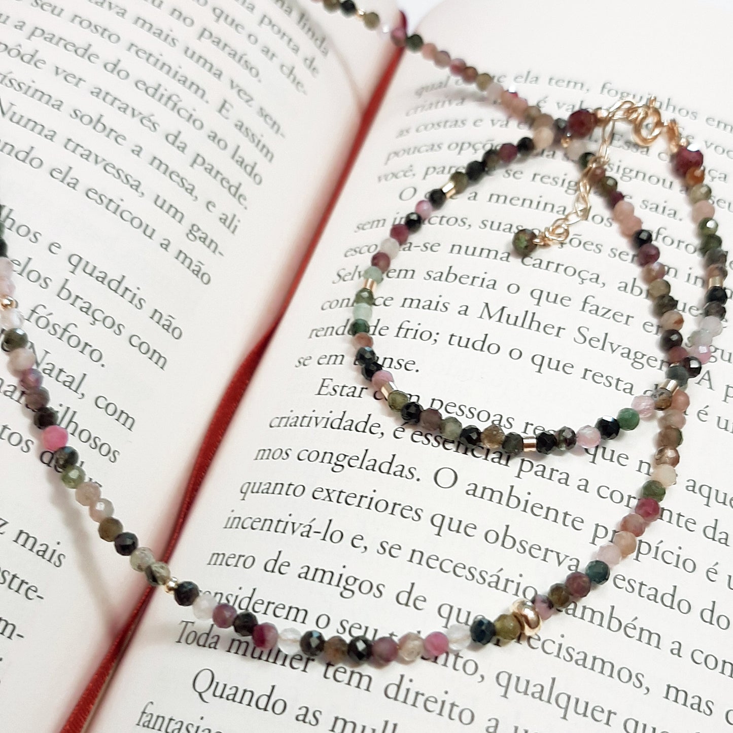 Bracelet Tourmaline Multicolore et Argent 925 Doré