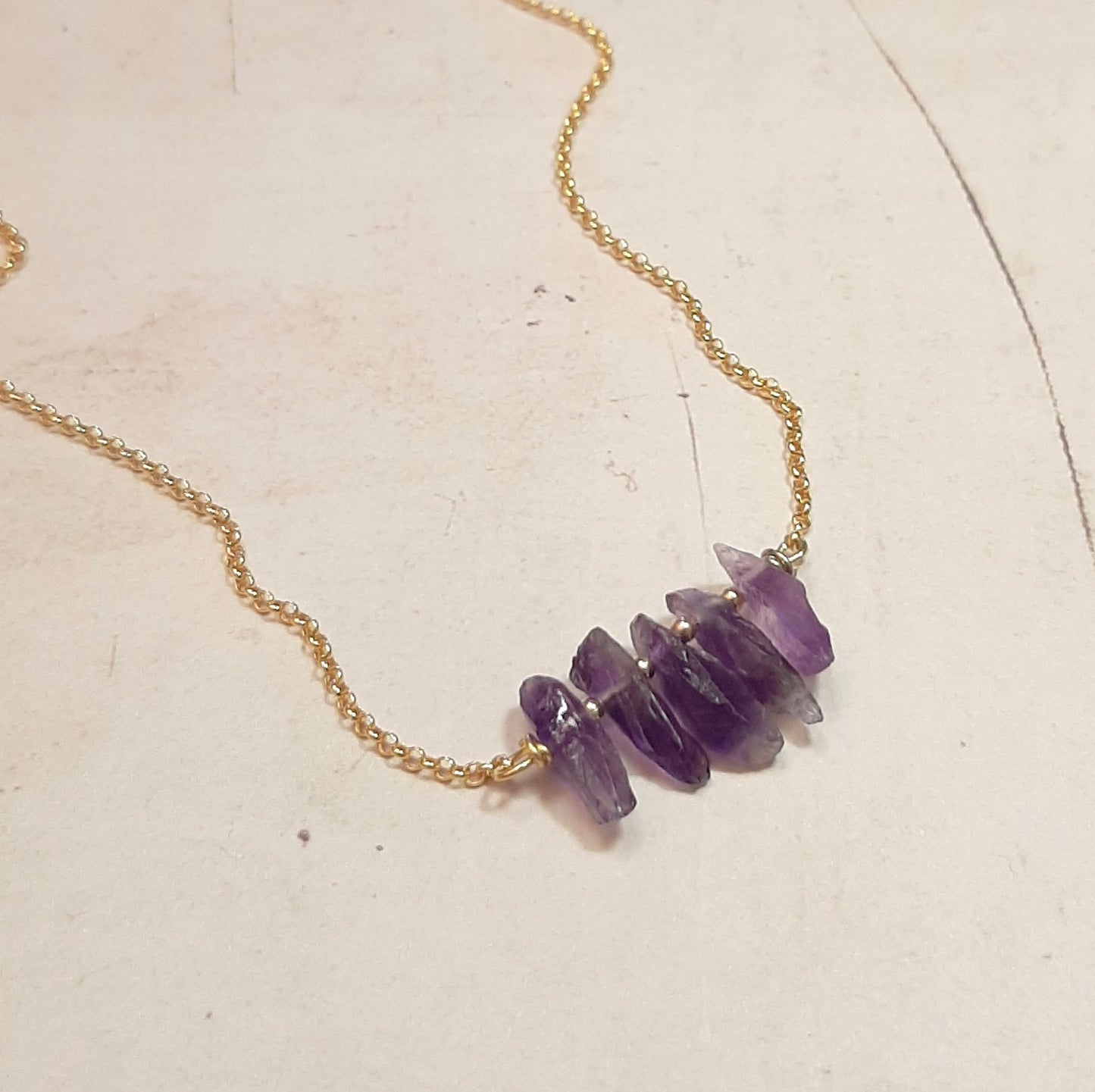 Collier Améthyste et Argent 925 Doré