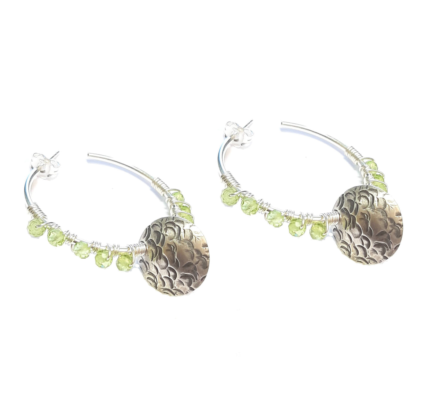 Créoles Péridot et Argent 925