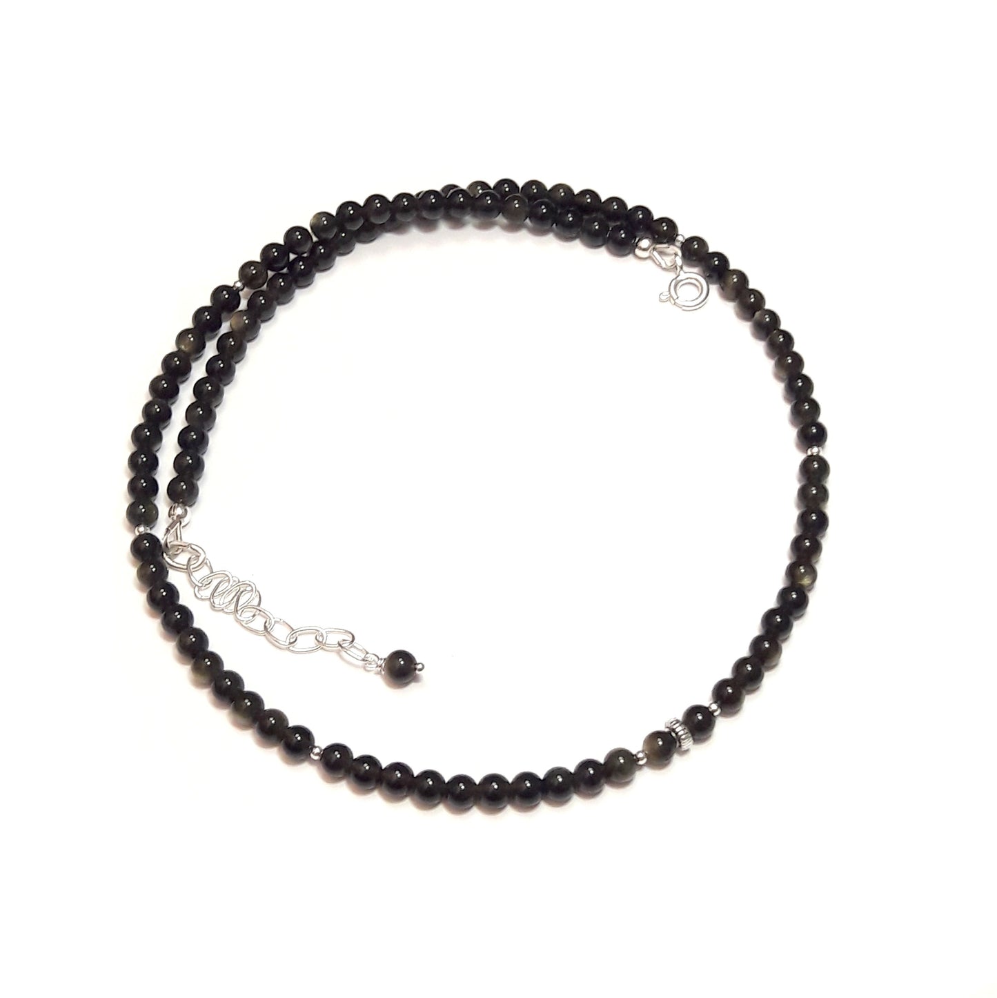 Collier Obsidienne Dorée