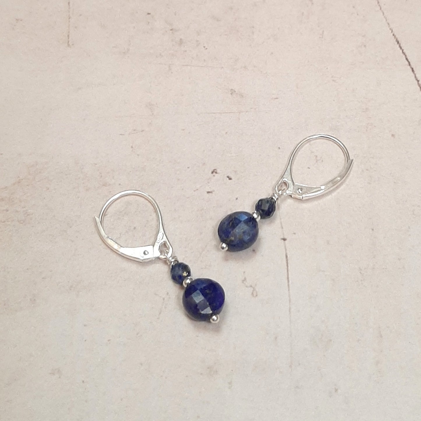 Coffret Boucles d'Oreilles et Bracelet en Argent 925 et Lapis-Lazuli