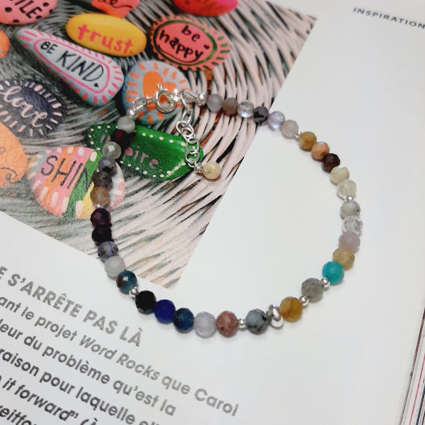 Bracelet Multicolore Pierres Naturelles et Argent 925