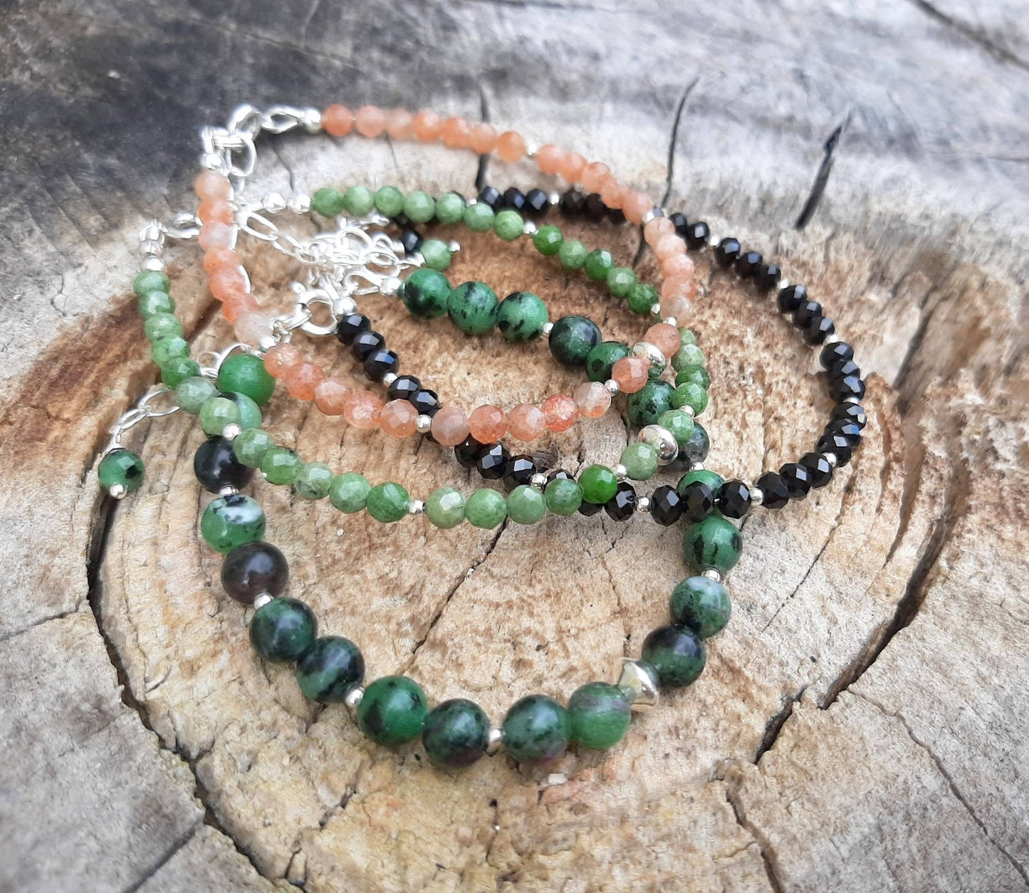 Bracelet pierres naturelles et argent 925, bijoux fabriqués en France