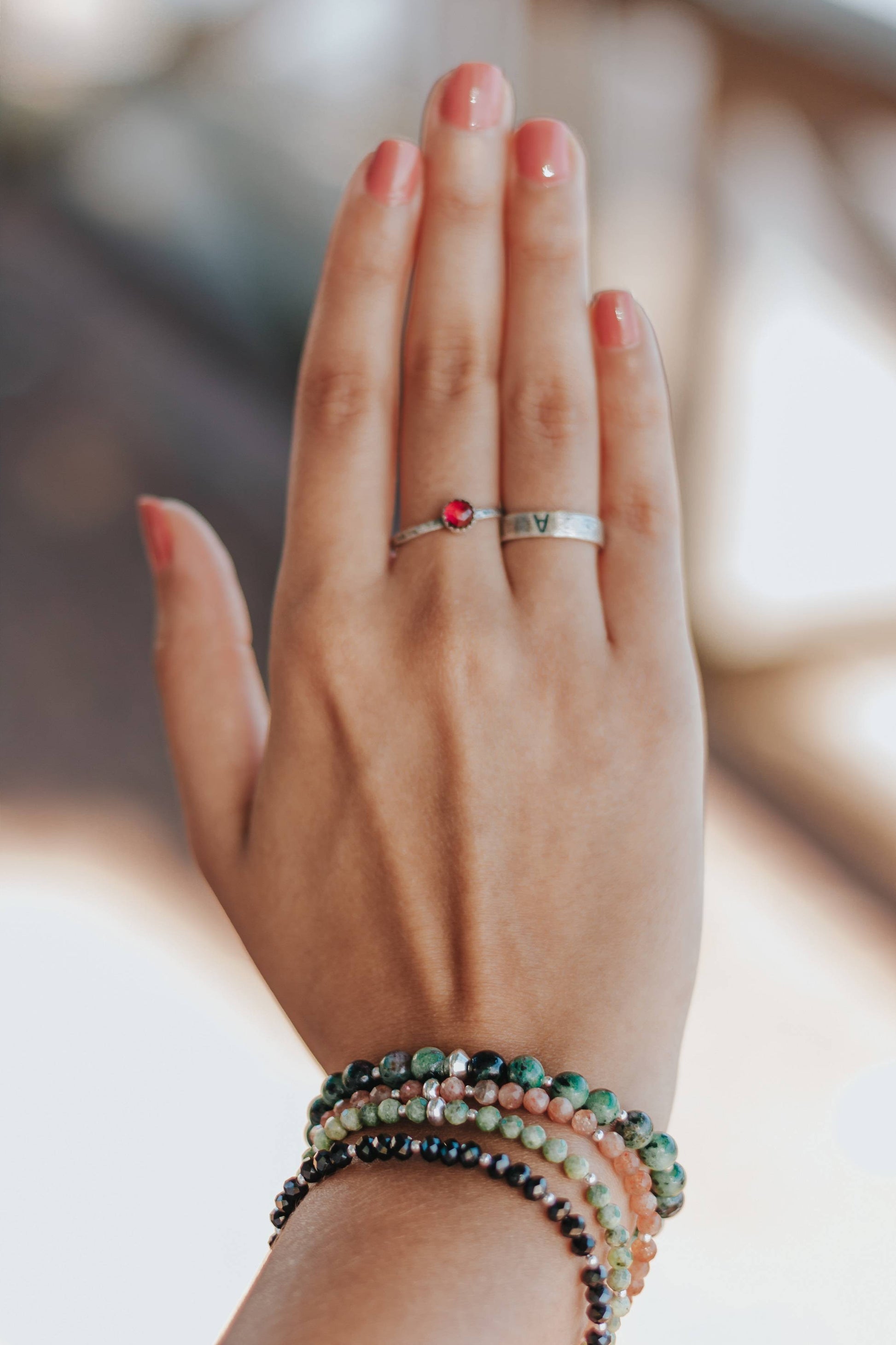 Bracelet fabriqués en France. Pierres naturelles et argent 925.