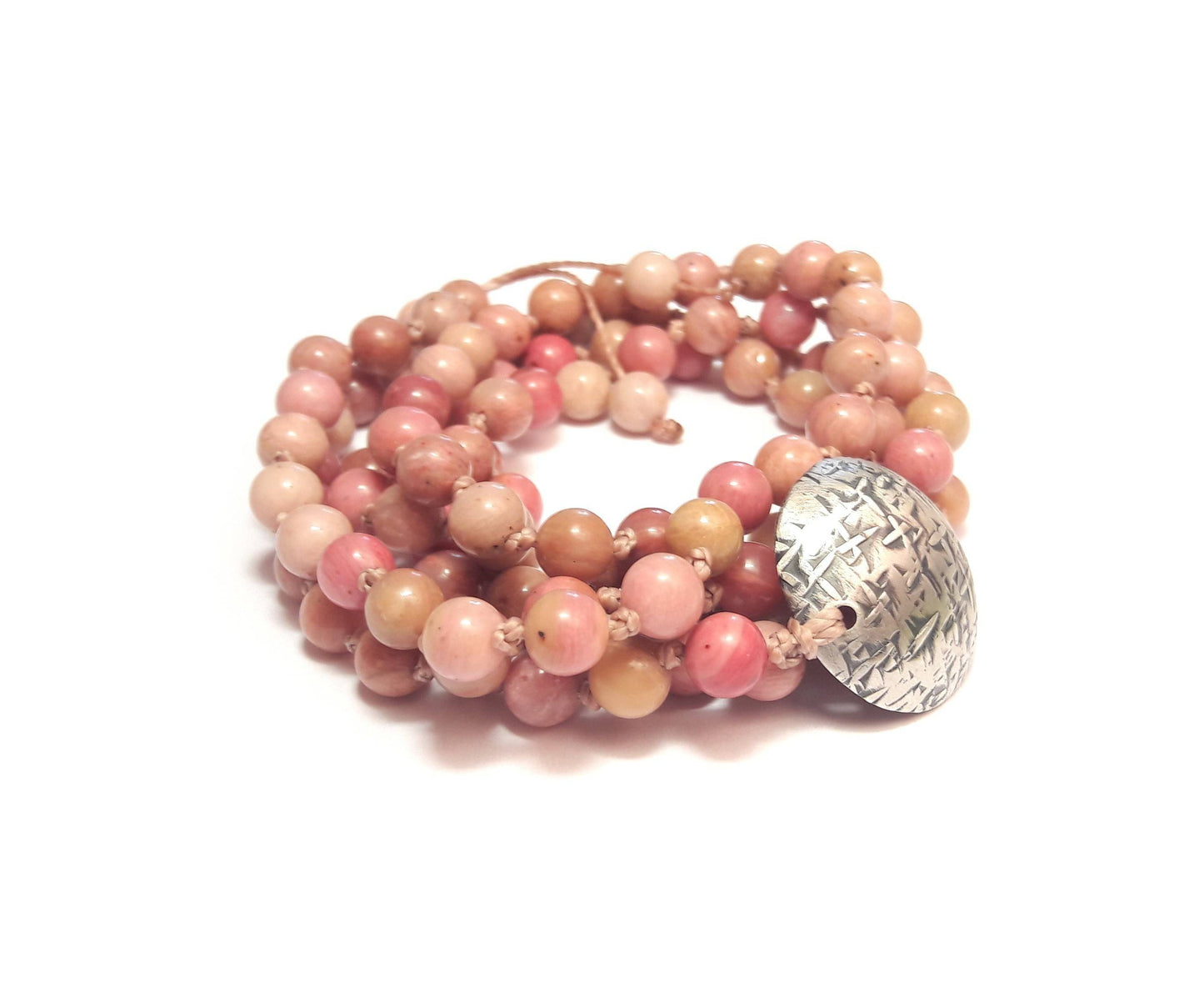 Mala 108 perles en pierres naturelles rose