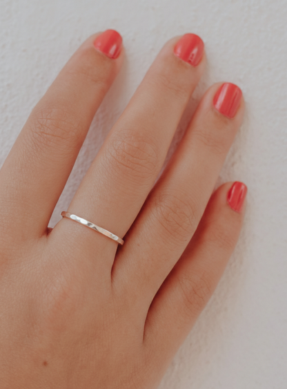 Bague fait main fille et femme en Argent Massif Martelé