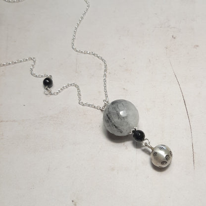 Bola de grossesse en argent 925 avec quartz rutile naturel