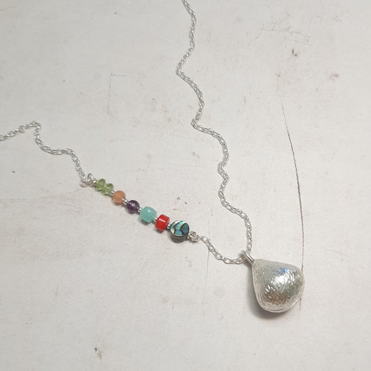 Bola de grossesse en argent 925 avec pierres naturelles