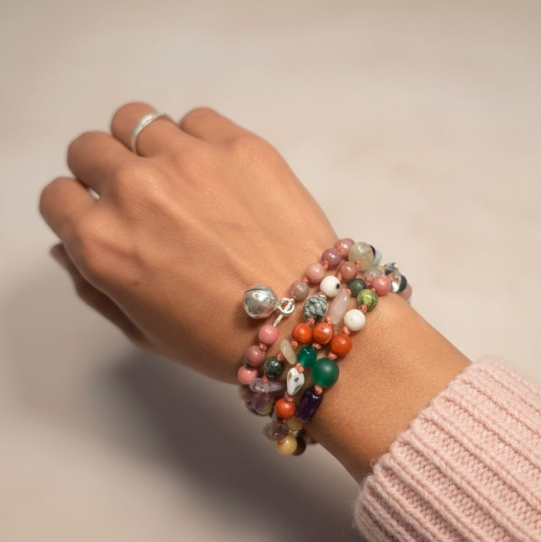 bracelet spirituel pierres naturelles et argent 925 bijou boho