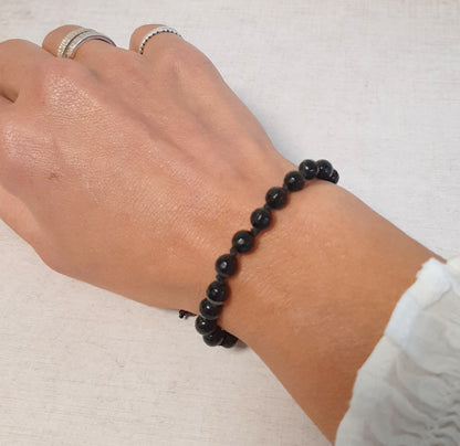 Bracelet unisexe Onyx, symbole de stabilité et de force intérieure