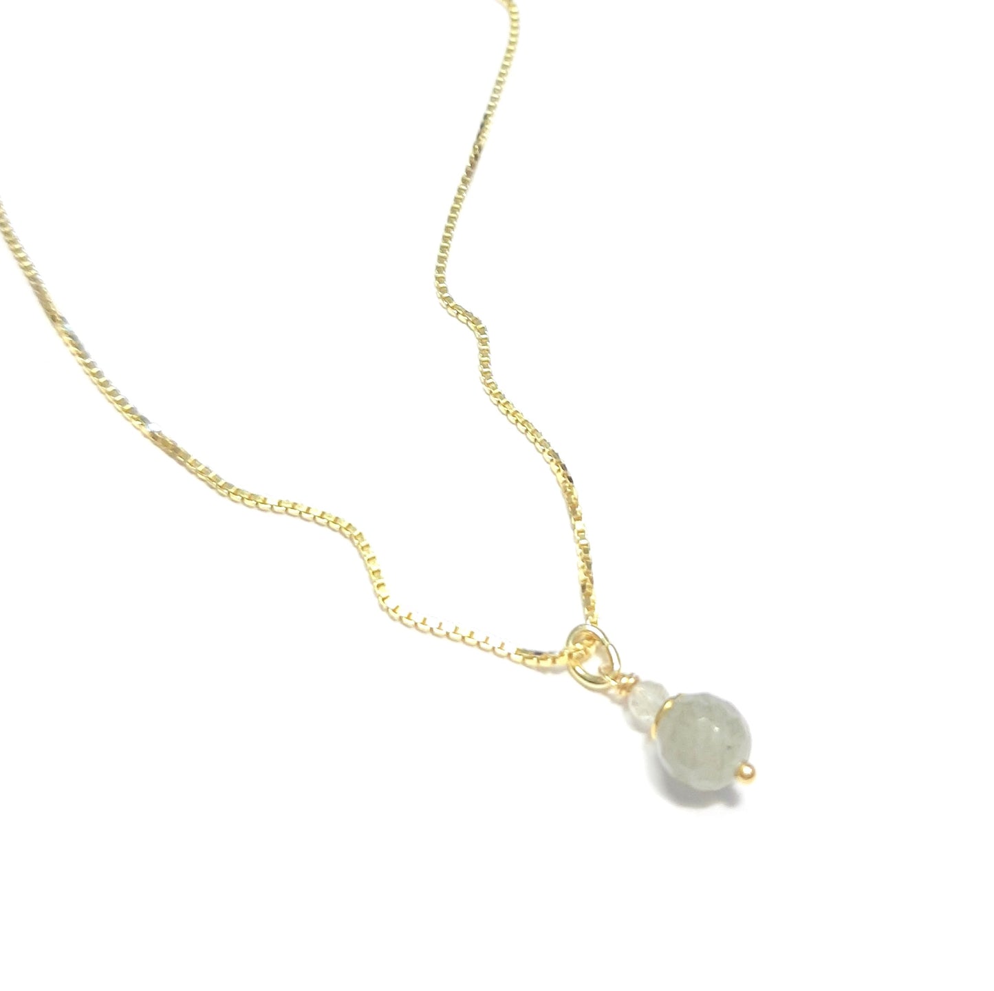 Collier ras du cou en argent doré et labradorite