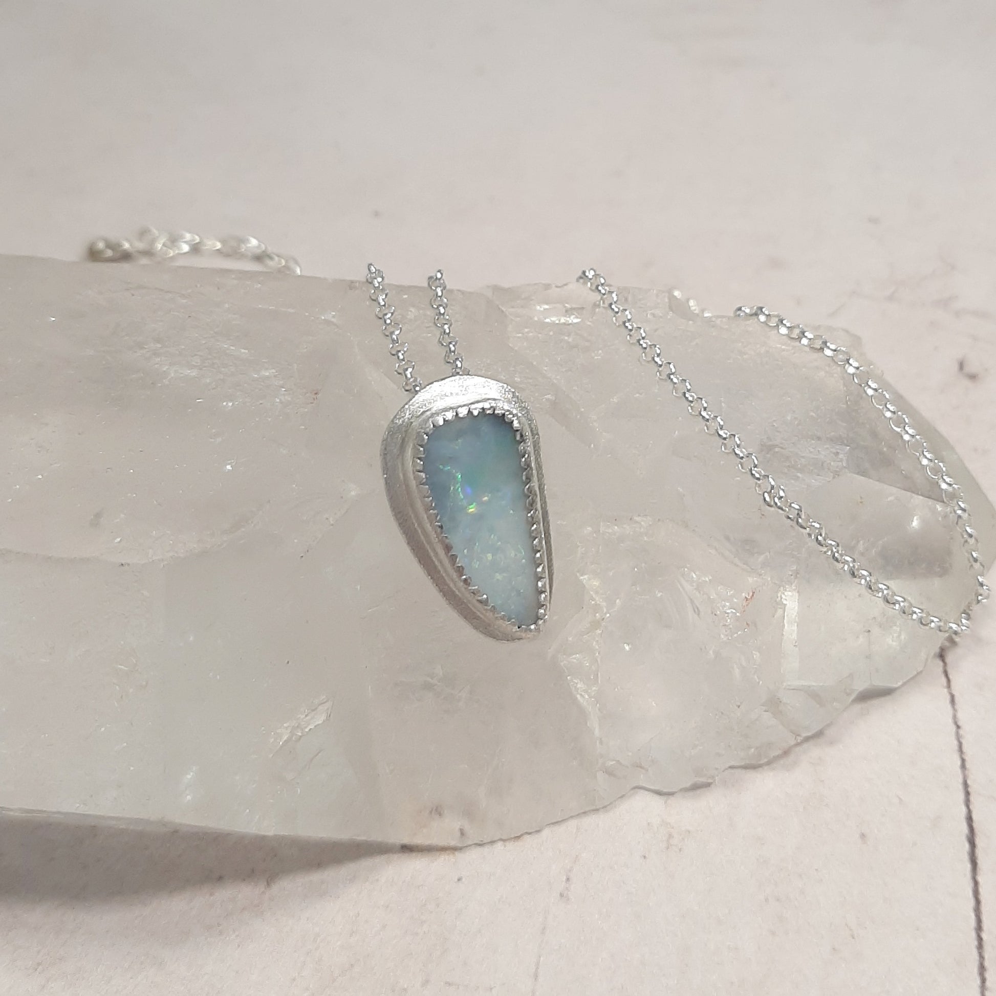 bijou argent massif opale femme