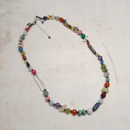 Collier Salvador en pierres naturelles multicolores et argent 925