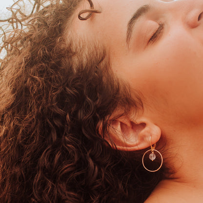 Boucles d'Oreilles en Argent 925 Doré et Labradorite Krahô