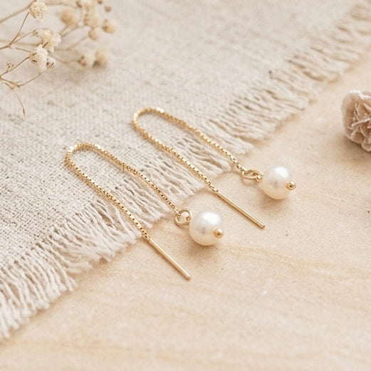 Boucles D’Oreilles Perles de Culture Argent 925 Doré - Ilhéus