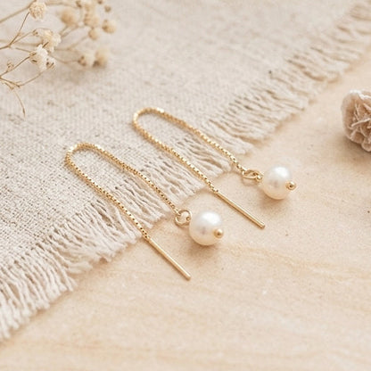 Boucles D’Oreilles Perles de Culture Argent 925 Doré - Ilhéus