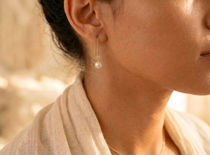 Boucles D’Oreilles Perles de Culture Argent 925 Doré - Ilhéus