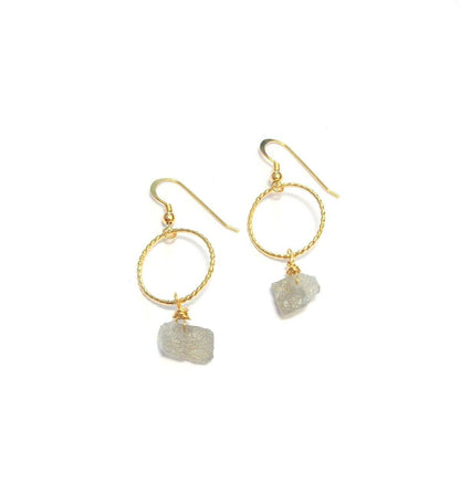 Boucles d'Oreilles Pierres Brutes Labradorite