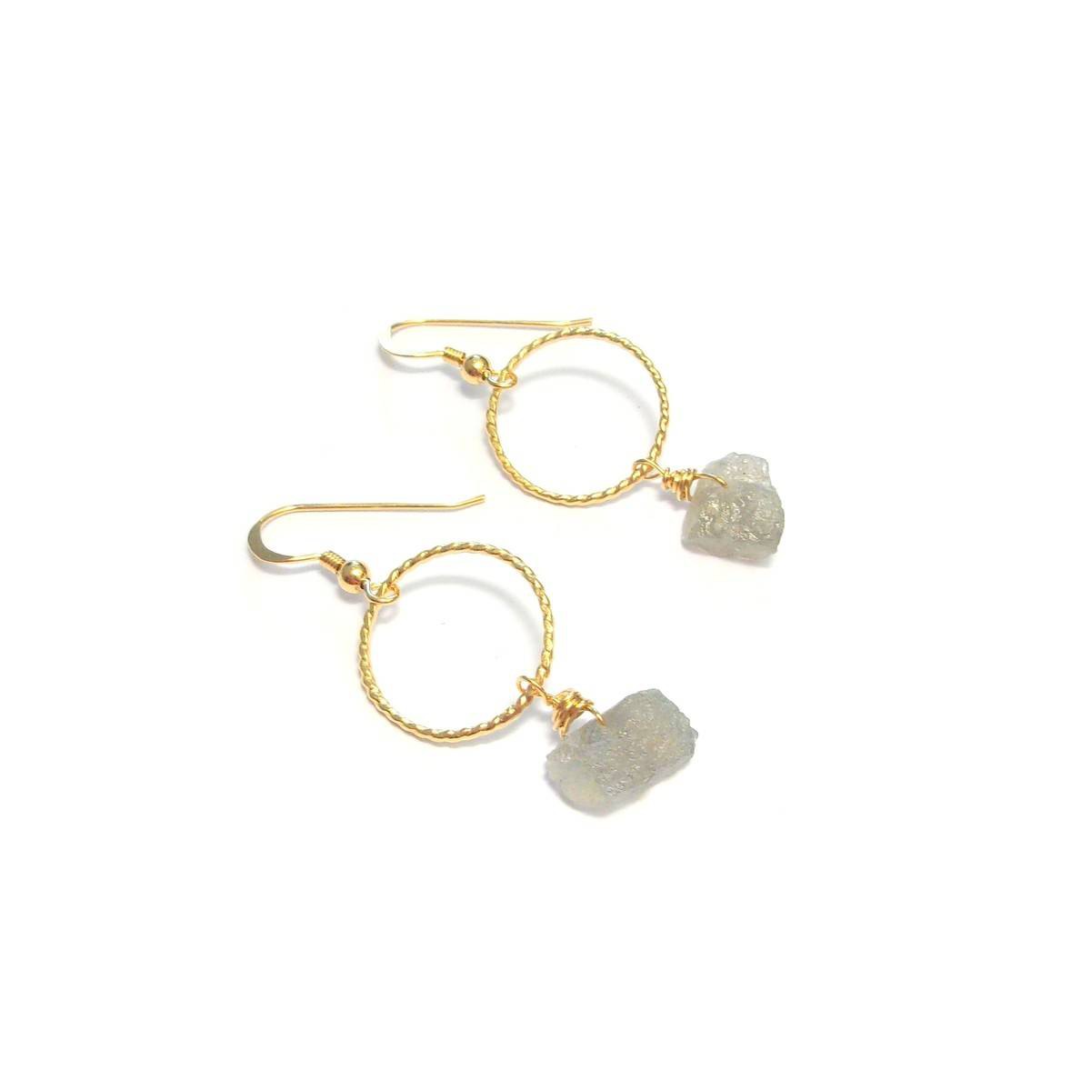 Boucles d'Oreilles Pierres Brutes Labradorite