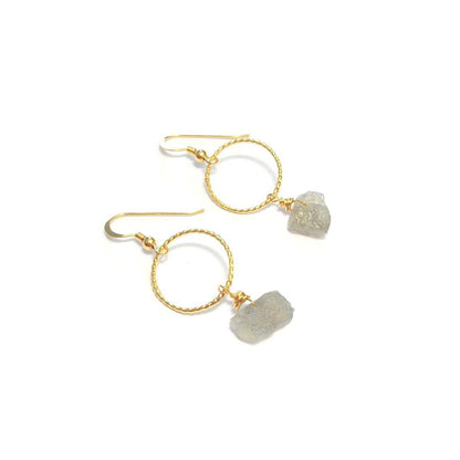 Boucles d'Oreilles Pierres Brutes Labradorite