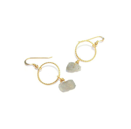 Boucles d'Oreilles Pierres Brutes Labradorite