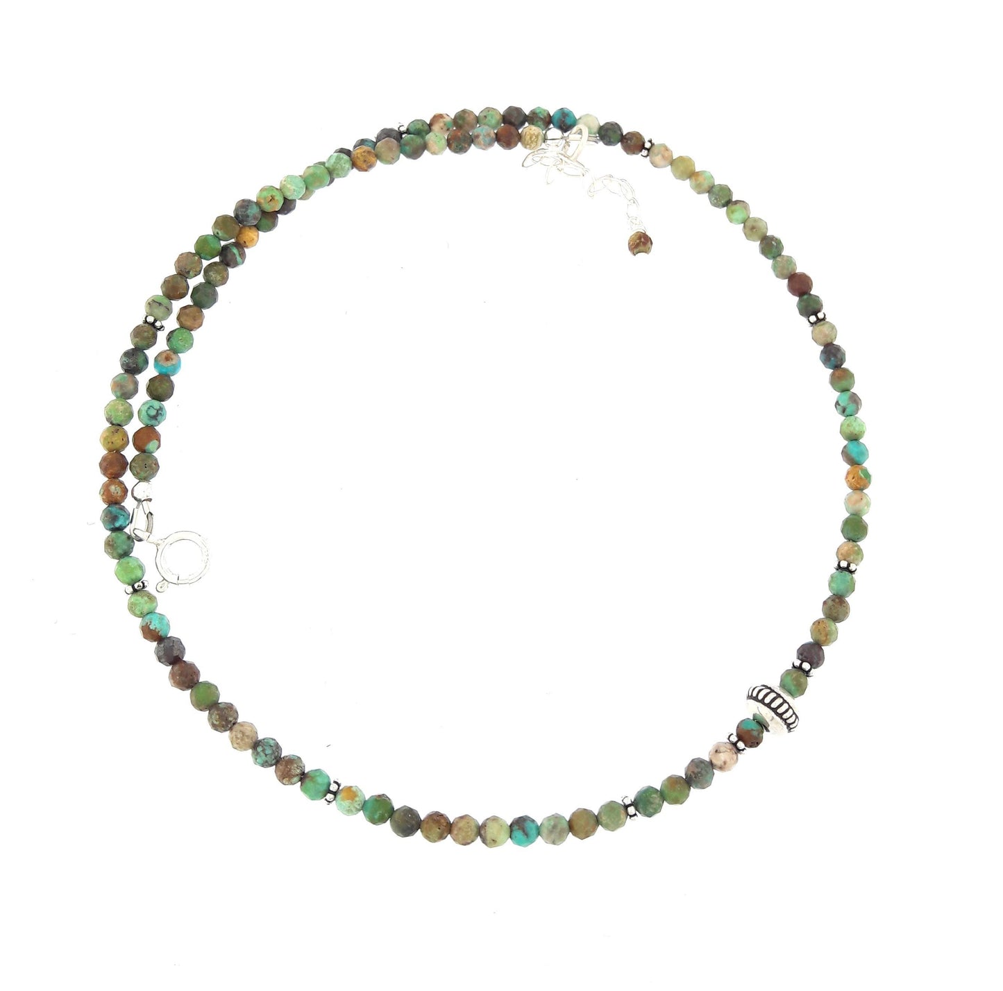 Collier Turquoise Verte et Argent 925