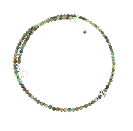 Collier Turquoise Verte et Argent 925