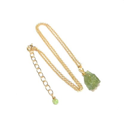 Collier Grenat Vert Argent 925 Doré