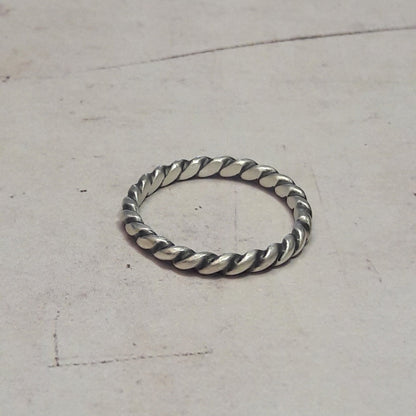 bague pour homme en argent massif torsadé