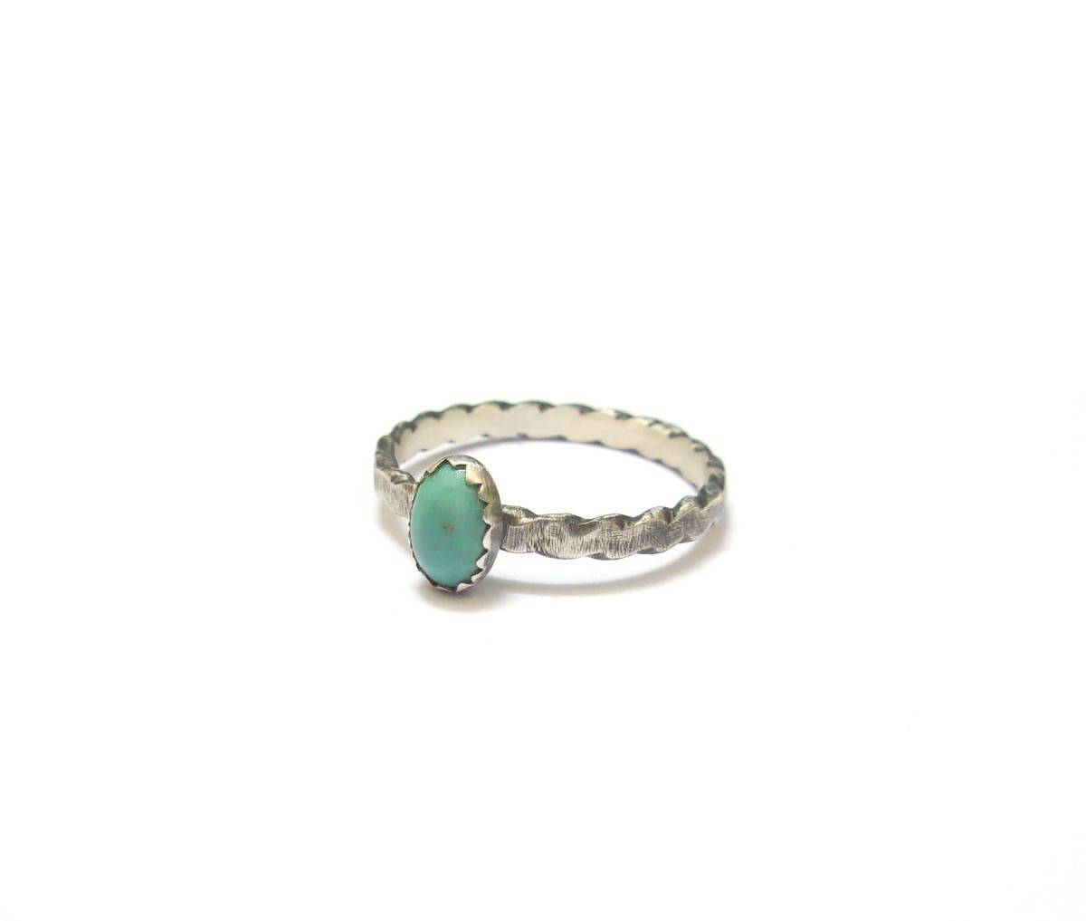 Bague ethnique en Argent Massif et Turquoise