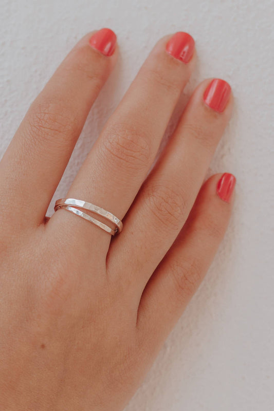 bague fine pour femme en argent massif