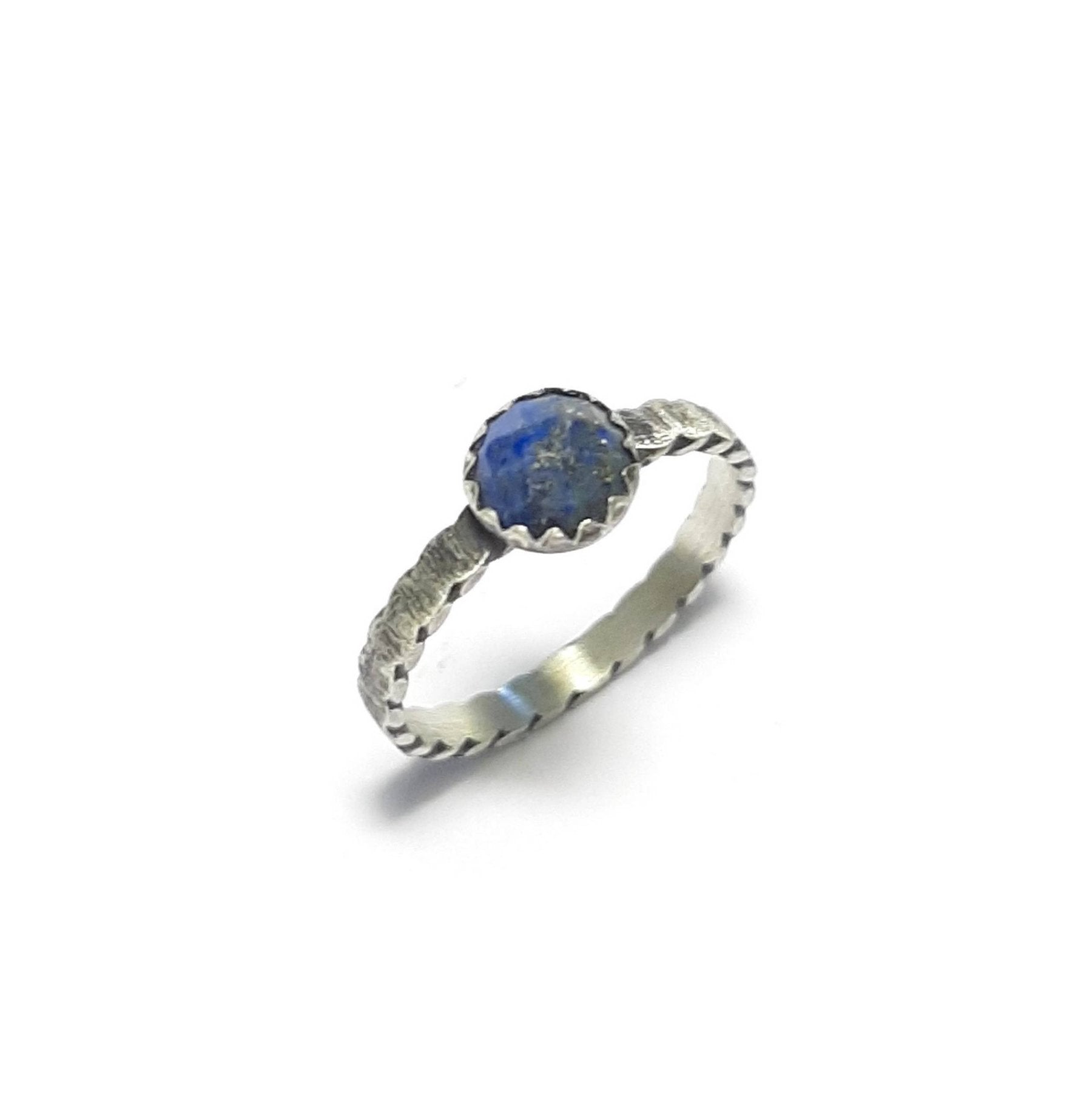 Bague ethnique en Argent Massif et pierres naturelles de Lapis-Lazuli 