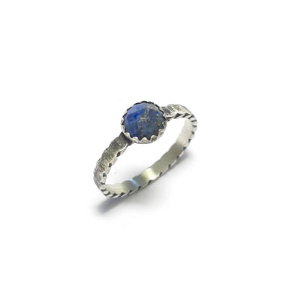 Bague ethnique en Argent Massif et pierres naturelles de Lapis-Lazuli 
