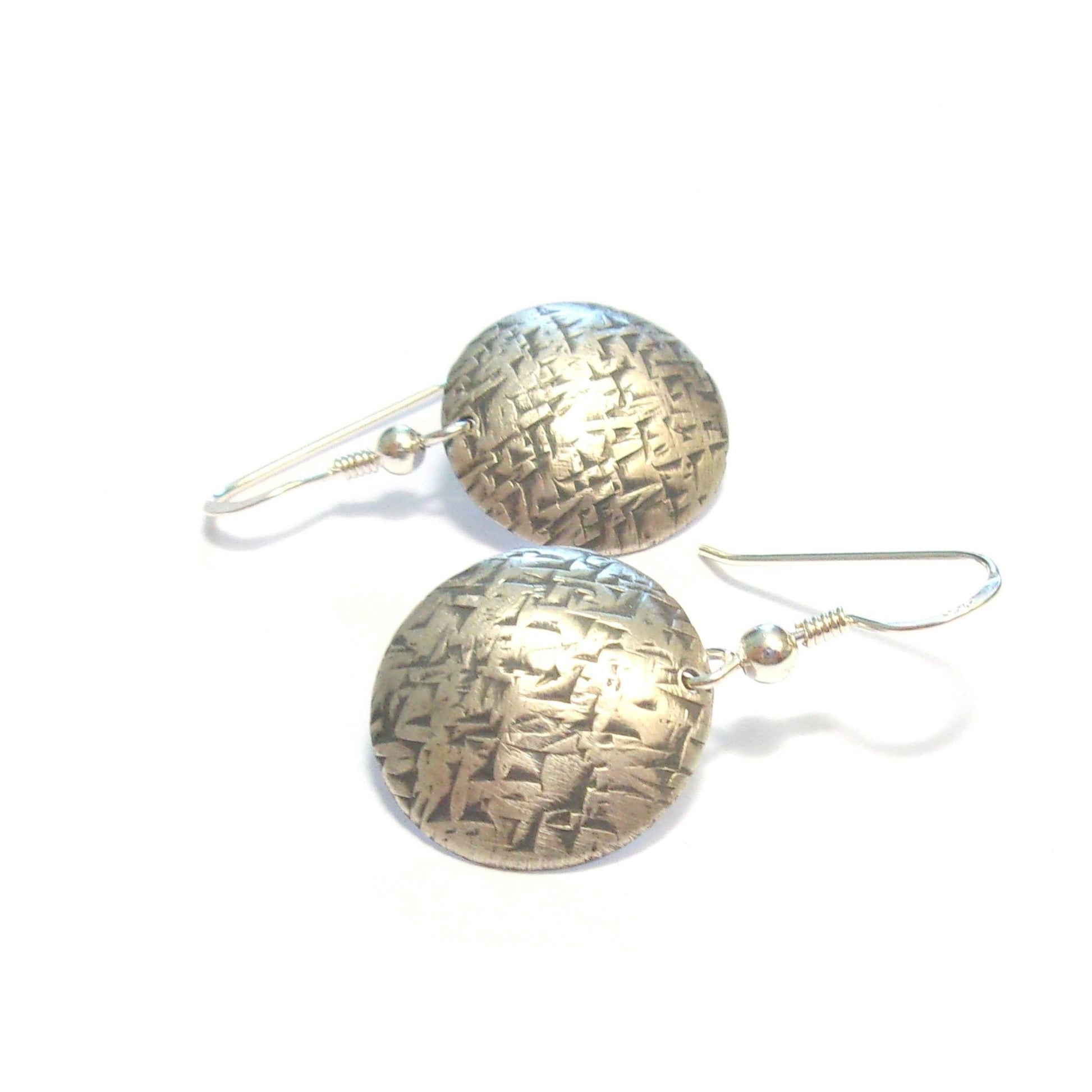 Boucles d'Oreilles rondes Ethniques en Argent Massif