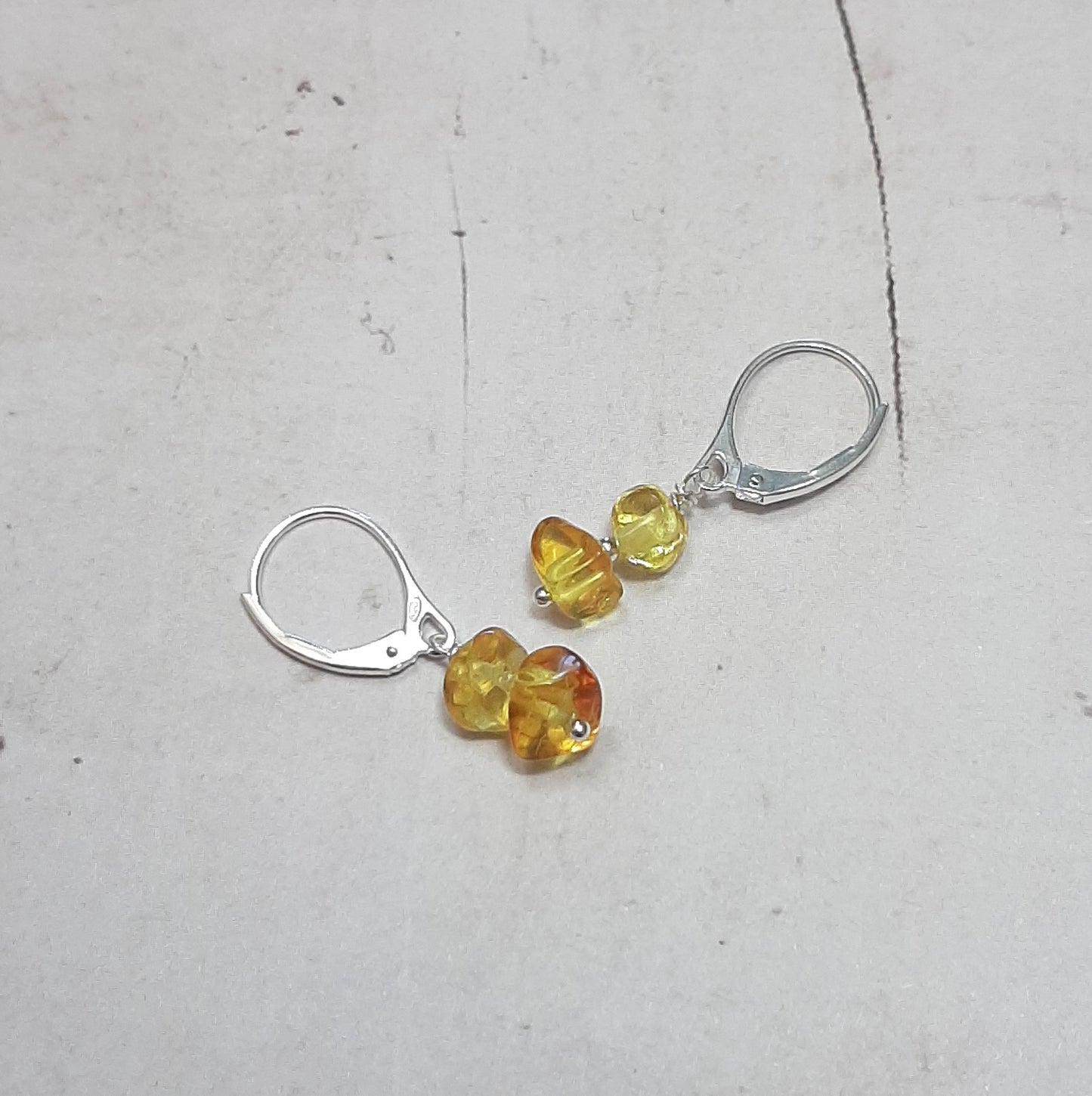 Coffret Boucles d'Oreilles et Bracelet en Argent 925 et Ambre
