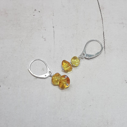 Coffret Boucles d'Oreilles et Bracelet en Argent 925 et Ambre
