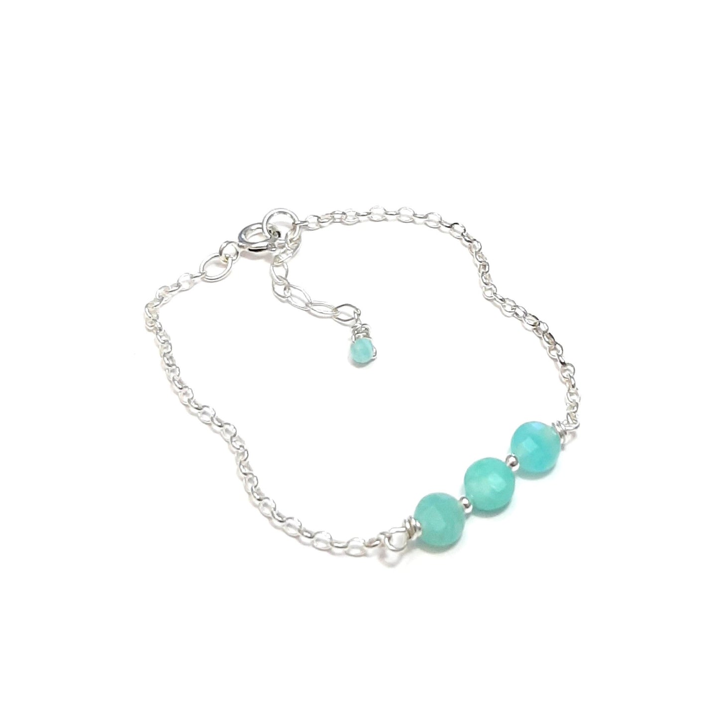 Bracelet en Amazonite Naturelle - Bijou Éthique en Argent 925