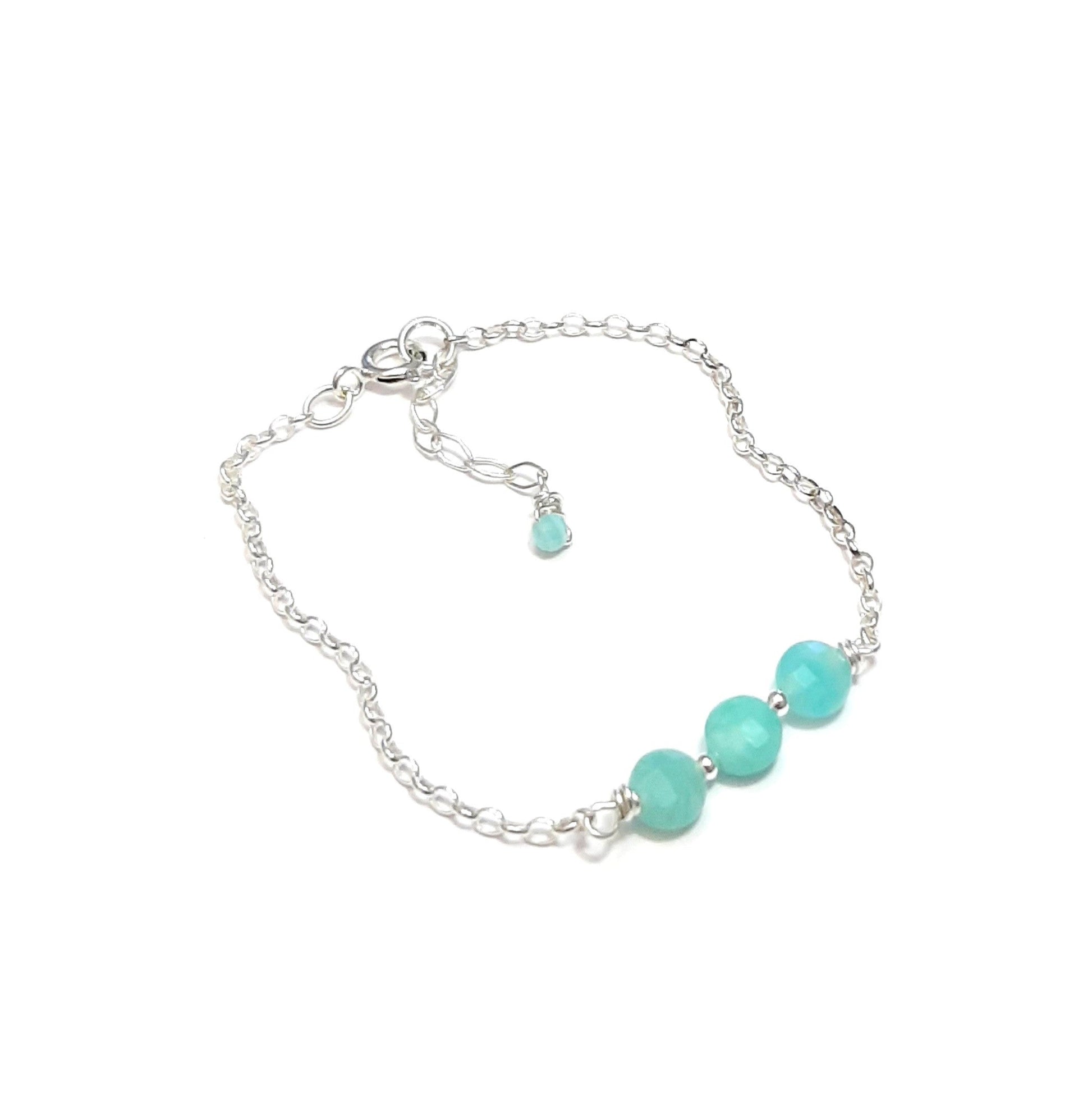Bracelet en Amazonite Naturelle - Bijou Éthique en Argent 925