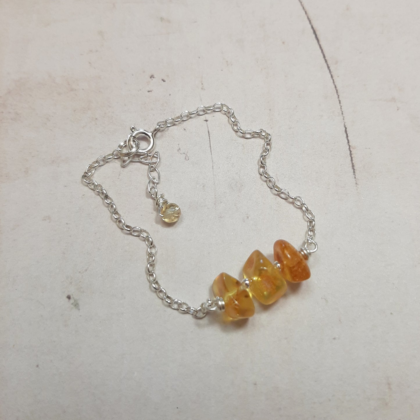 Coffret Boucles d'Oreilles et Bracelet en Argent 925 et Ambre