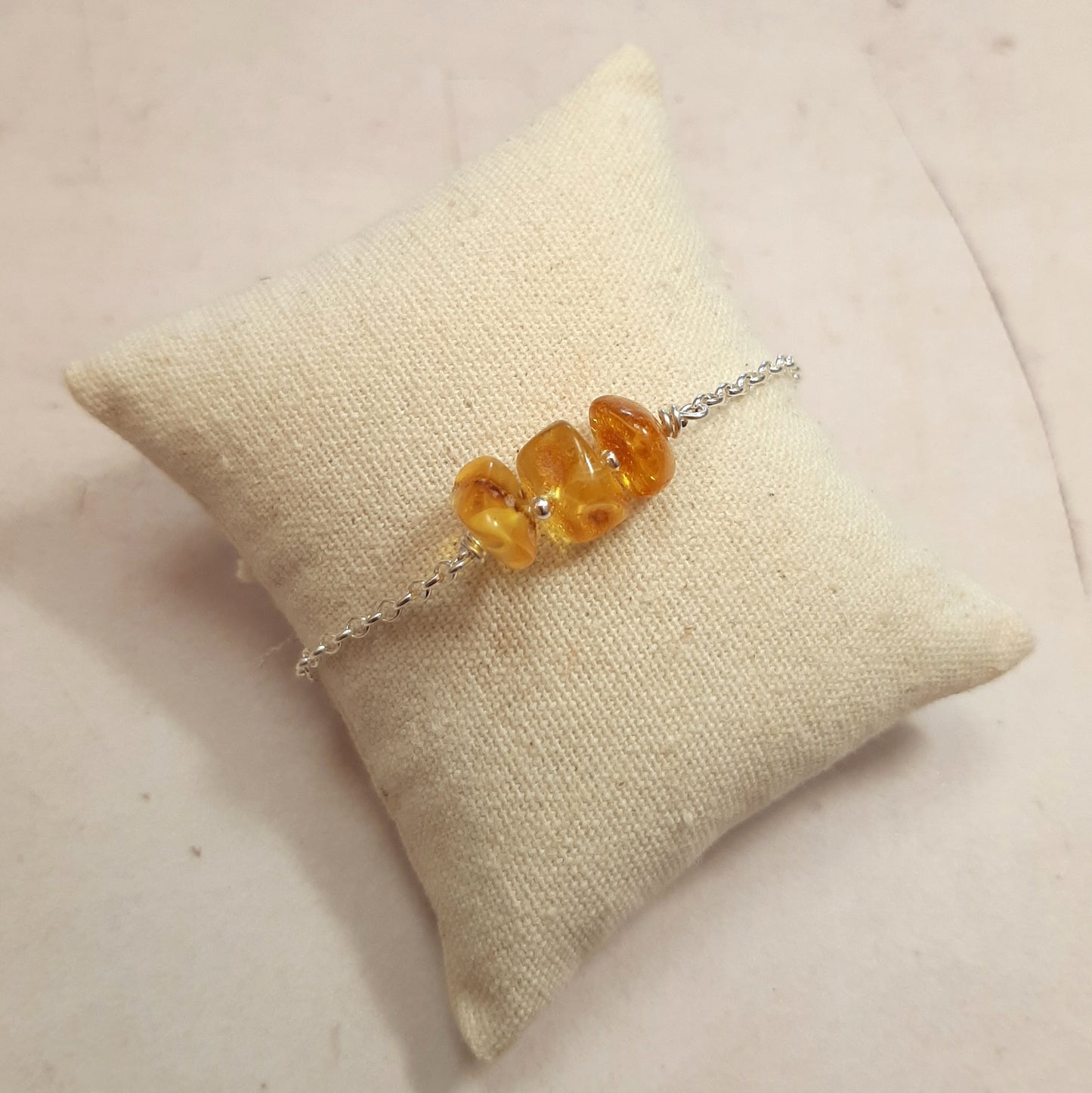 Coffret Boucles d'Oreilles et Bracelet en Argent 925 et Ambre