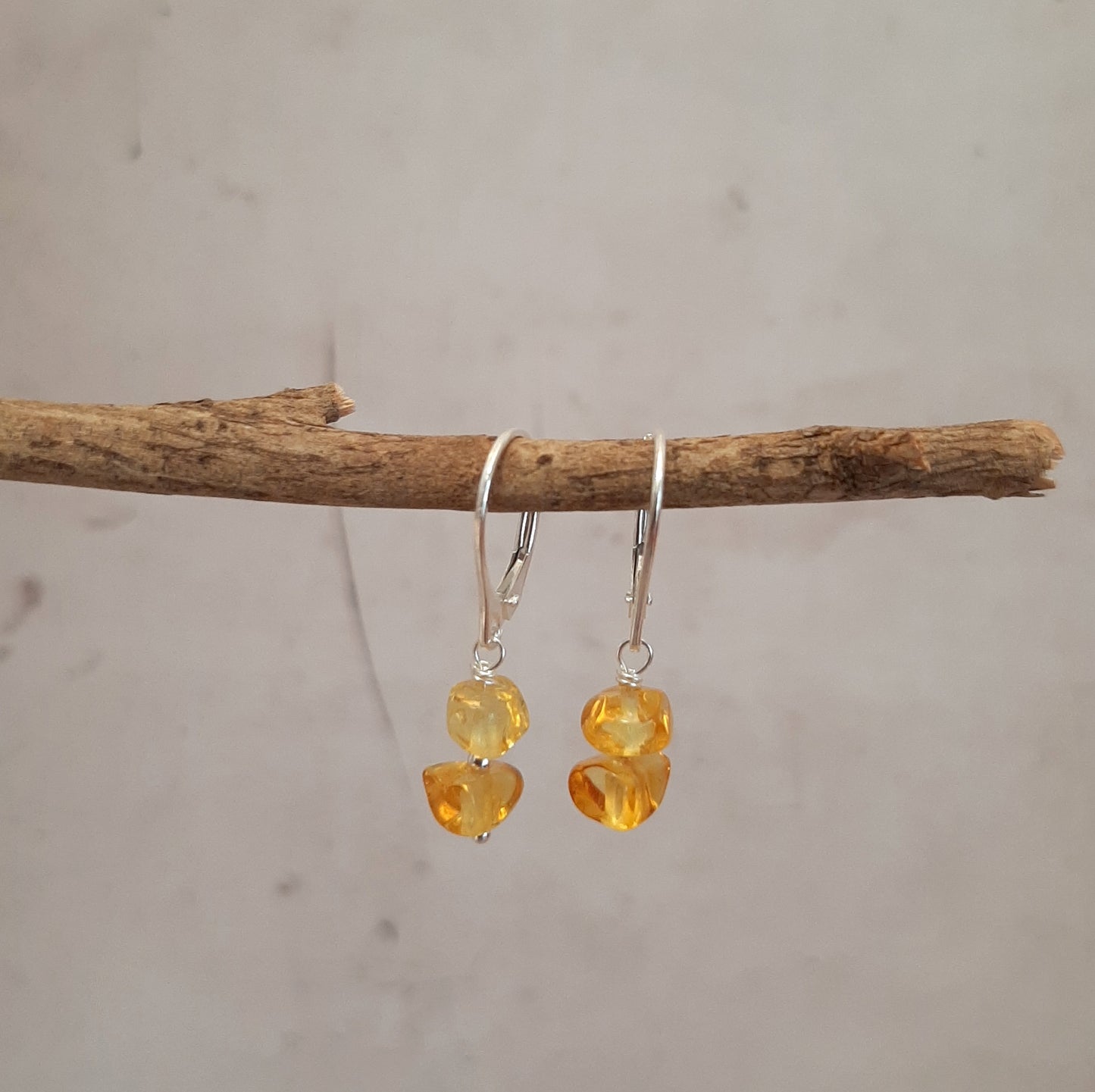Coffret Boucles d'Oreilles et Bracelet en Argent 925 et Ambre