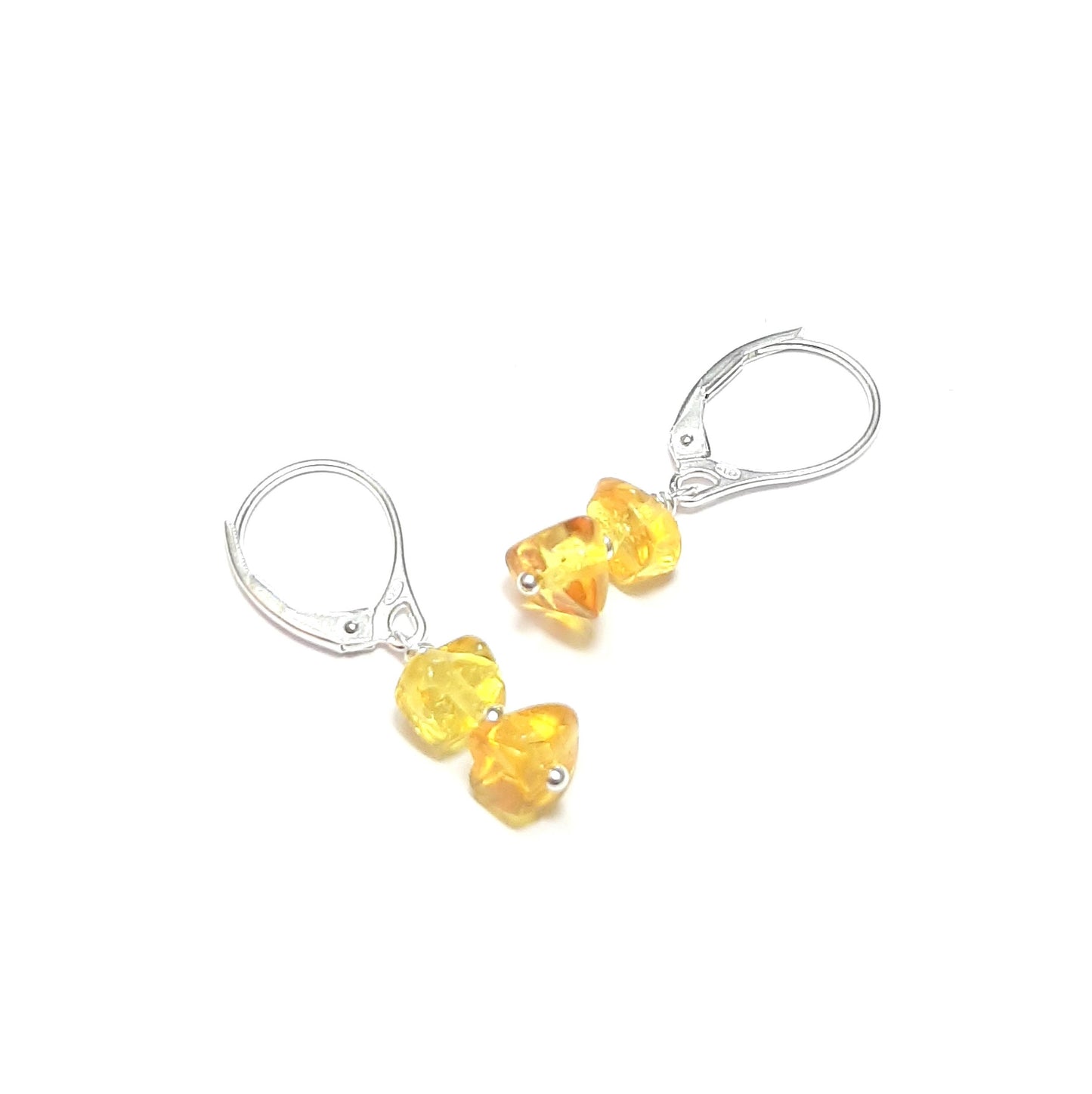 Coffret Boucles d'Oreilles et Bracelet en Argent 925 et Ambre